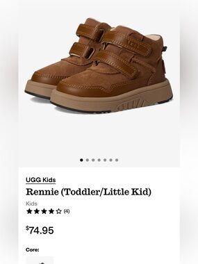 UGG Kids Brown Velcro Strap Boot